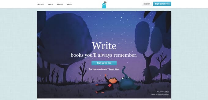 Storybird screenshot.