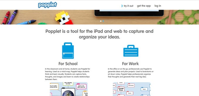 Popplet website screenshot.