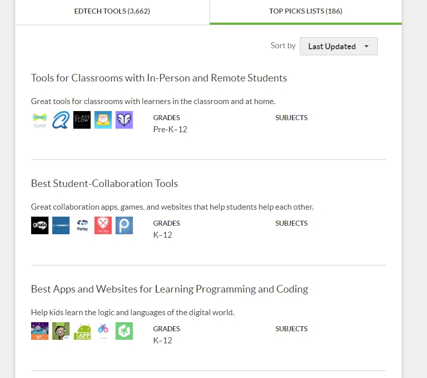 CommonSence Top Picks Lists.