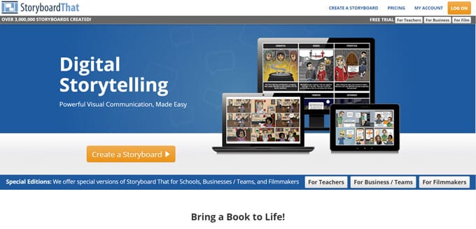 Storyboard That website screenshot.