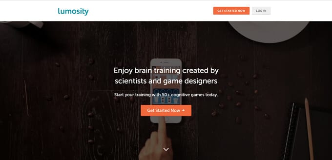 Lumosity website screenshot.