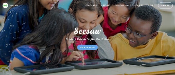 Seesaw website screenshot.