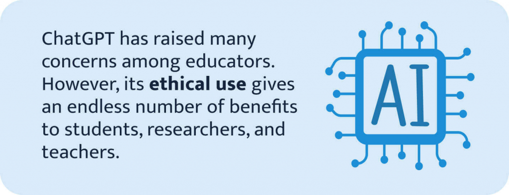 The picture highlights the benefits of using ChatGPT ethically.