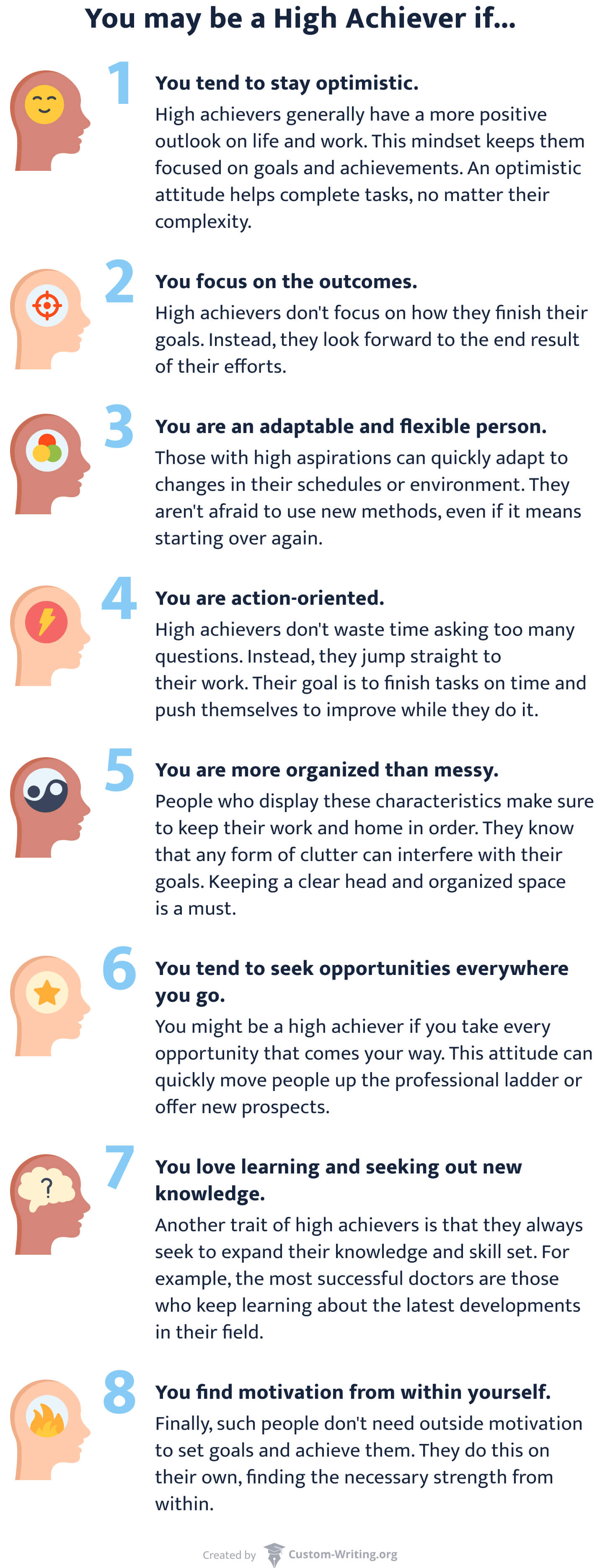 High achiever checklist.