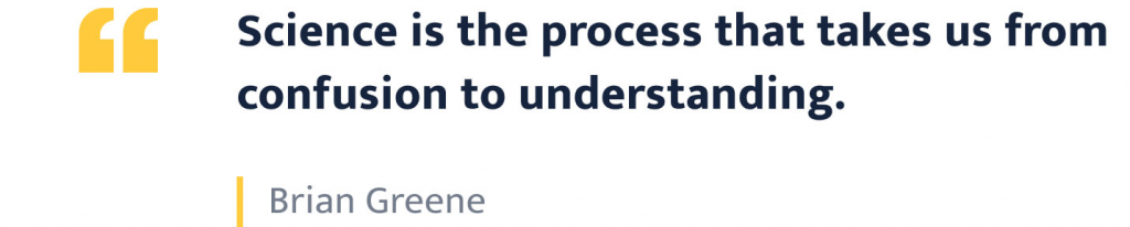 The picture shows a quote by Brian Greene.