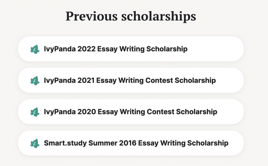 Previous scholarships.