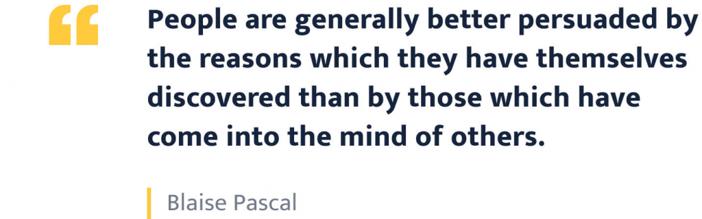 The picture shows a quote by Blaise Pascal.
