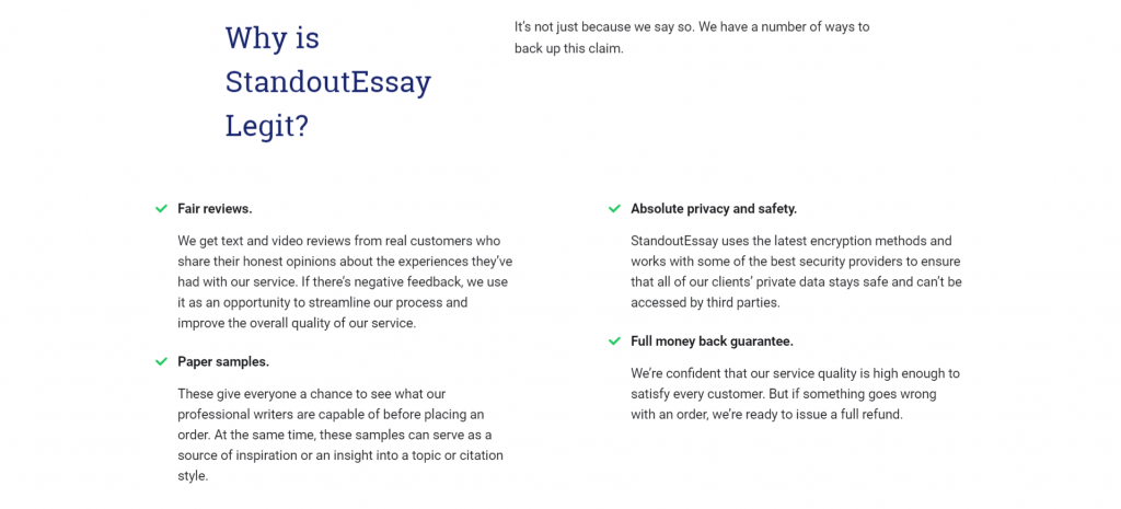 What Makes StandoutEssay Special: Legitimacy.