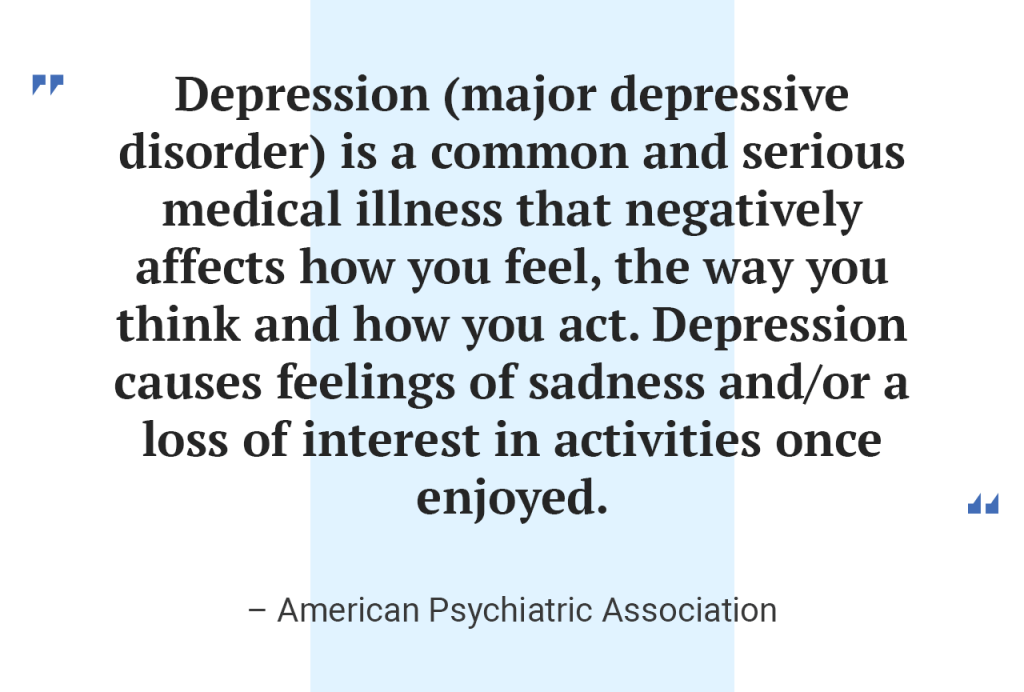 American psychiatric association Definition of depression.