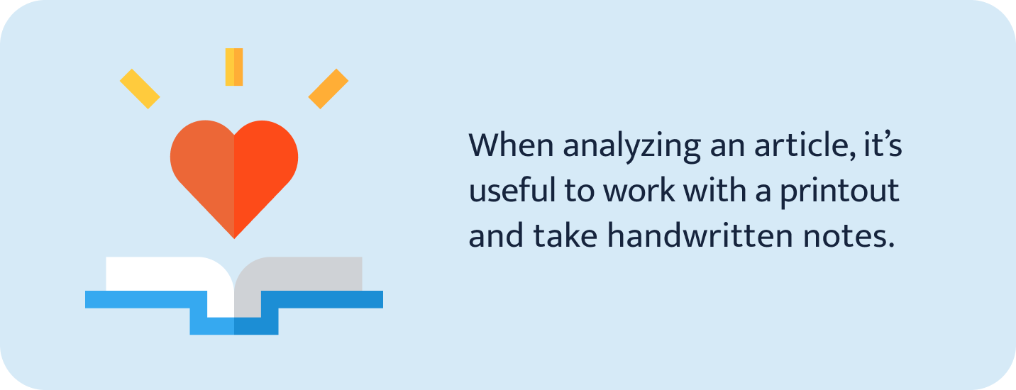 Analyzing an article.