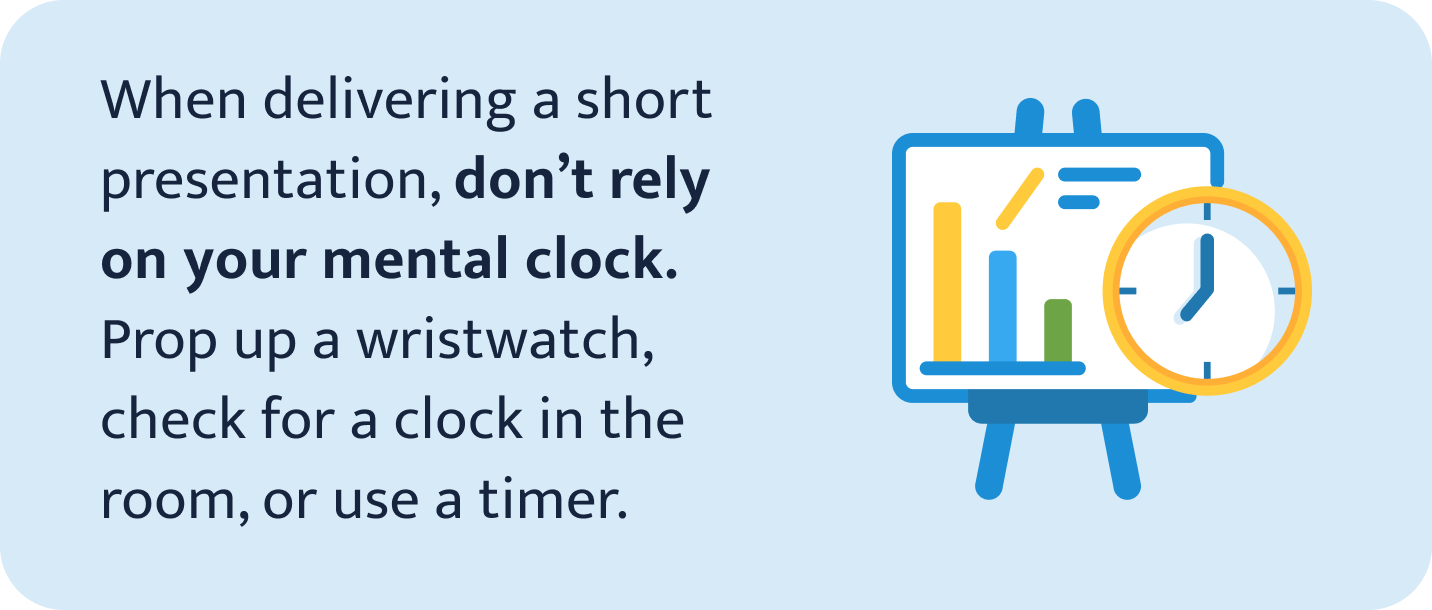 Delivering a short presentation.