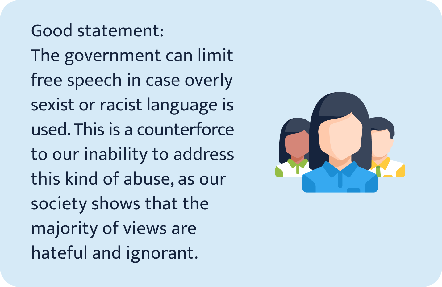 Good statement example.