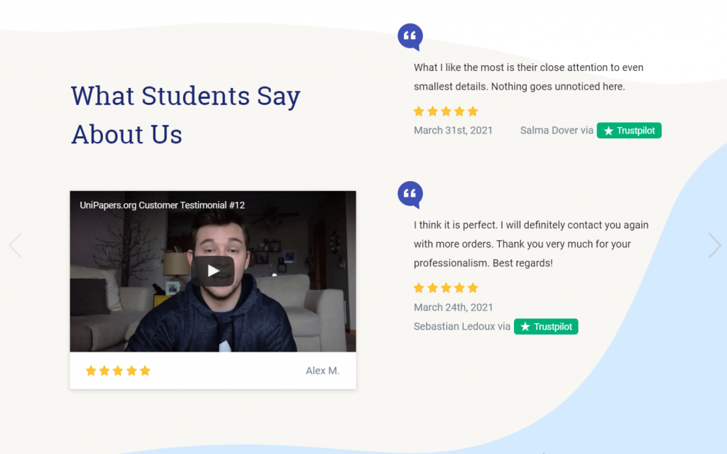 What students say about UniPapers.