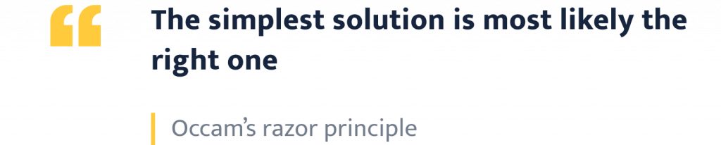 Occam’s razor principle.