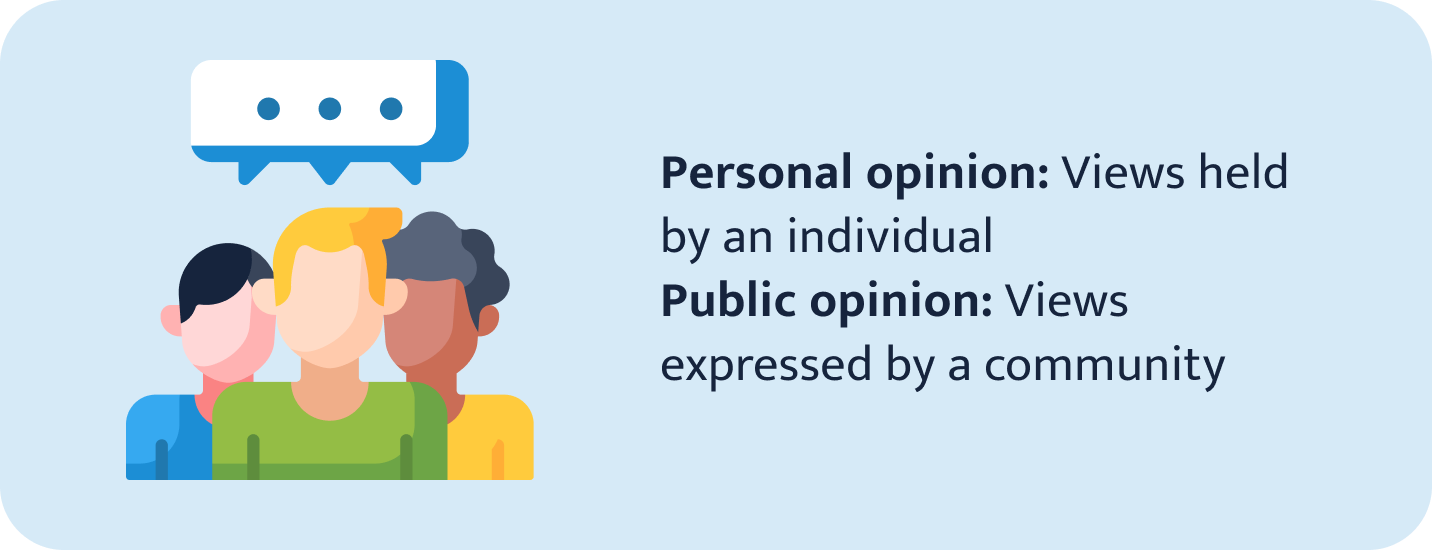 Public Opinion vs Personal Opinion.