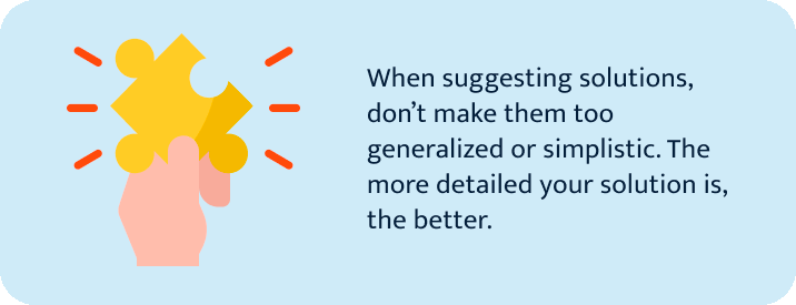 Suggesting solutions.